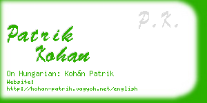 patrik kohan business card
